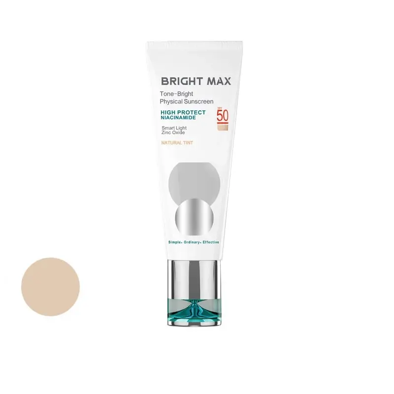 ضد آفتاب فیزیکال رنگی برایت مکس مدل Tone Bright با SPF 50 حجم 40 میلی لیتر