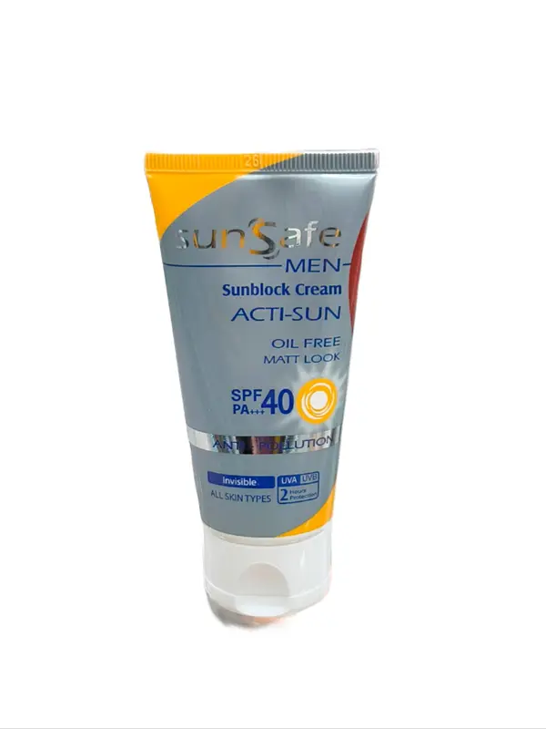 کرم ضد آفتاب فاقد چربی آقایان spf40 سان سیف